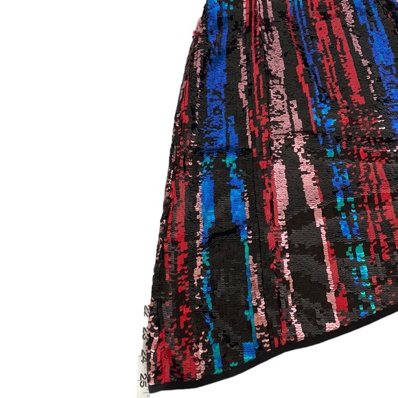 Anthropologie Lenon sequin skirt ⬇️💲bold  colors red blue/turquoise/black, S - Picture 7 of 10